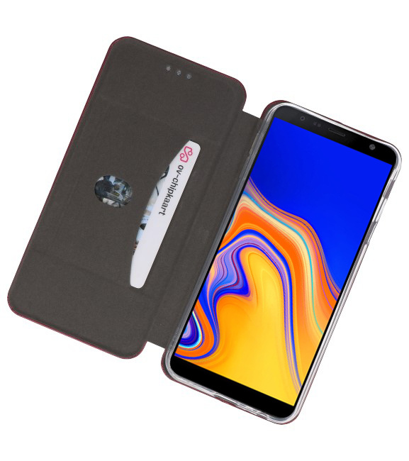 Slim Folio-Hülle für Samsung Galaxy J4 Plus Bordeauxrot