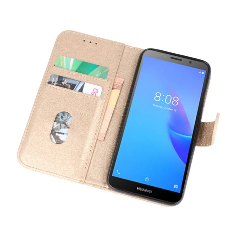 Bookstyle Wallet Cases Case til Huawei Y5 Lite 2018 Gold
