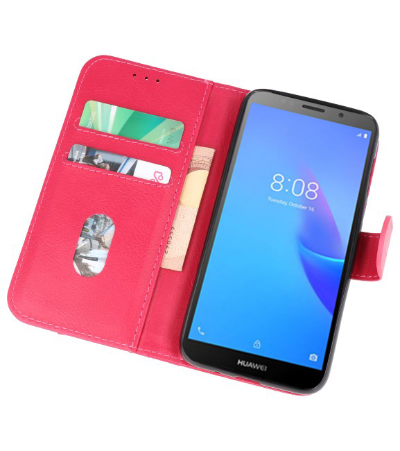 Bookstyle Fundas Wallet Case para Huawei Y5 Lite 2018 Rosa