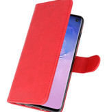 Etuis portefeuille Bookstyle Case pour Samsung S10 Rouge
