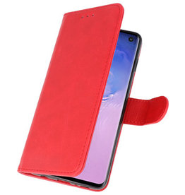 Etuis portefeuille Bookstyle Case pour Samsung S10 Rouge