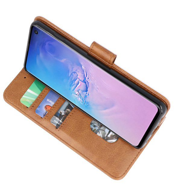 Bookstyle Wallet Cases Hoesje voor Samsung S10 Bruin