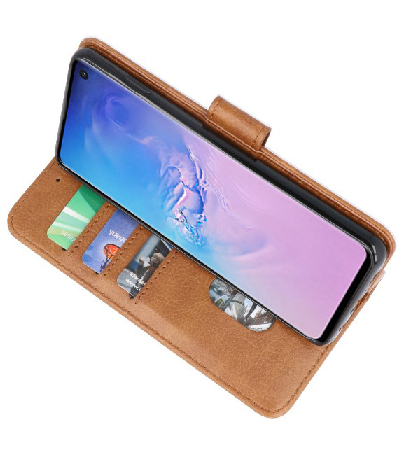 Etuis portefeuille Bookstyle Case pour Samsung S10 Brown
