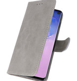 Bookstyle Wallet Taske Etui til Samsung S10 Grå
