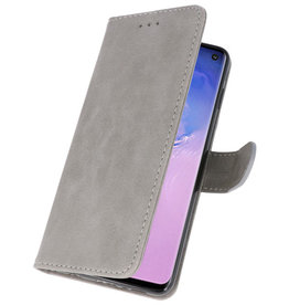 Bookstyle Wallet Taske Etui til Samsung S10 Grå