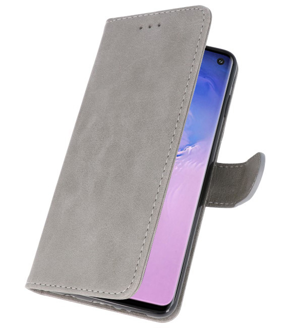 Bookstyle Wallet Cases Hoesje voor Samsung S10 Grijs