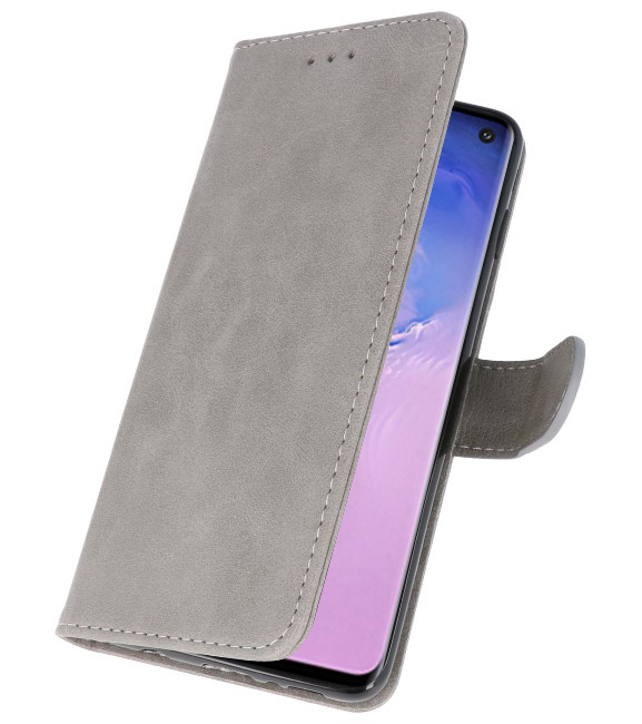 Etuis portefeuille Bookstyle Case pour Samsung S10 Gris
