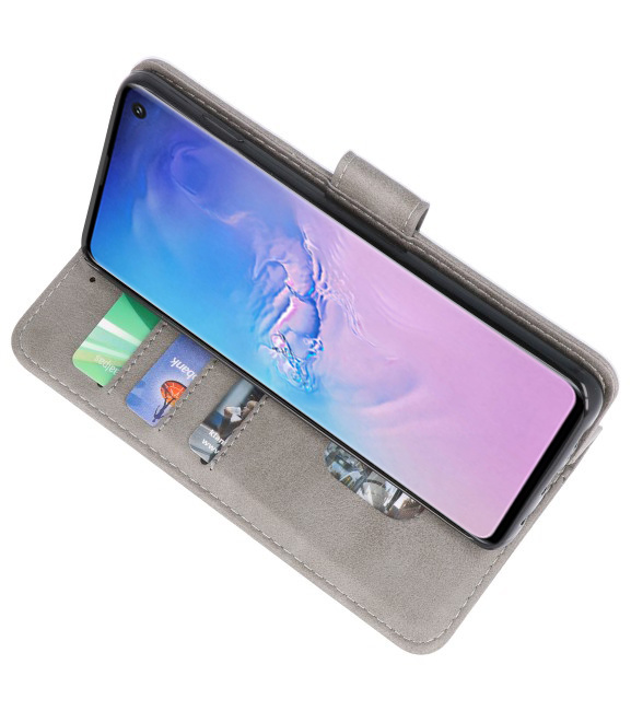 Bookstyle Wallet Cases Hoesje voor Samsung S10 Grijs