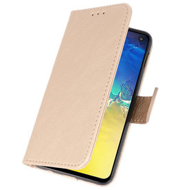 Bookstyle Wallet Taske Etui til Samsung S10e Gold