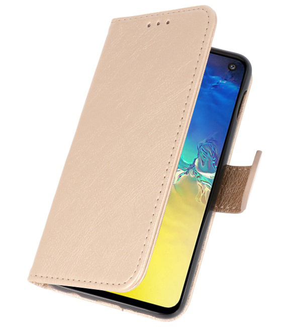 Bookstyle Wallet Taske Etui til Samsung S10e Gold