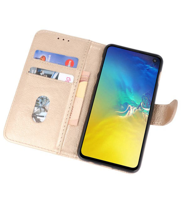 Bookstyle Wallet Taske Etui til Samsung S10e Gold