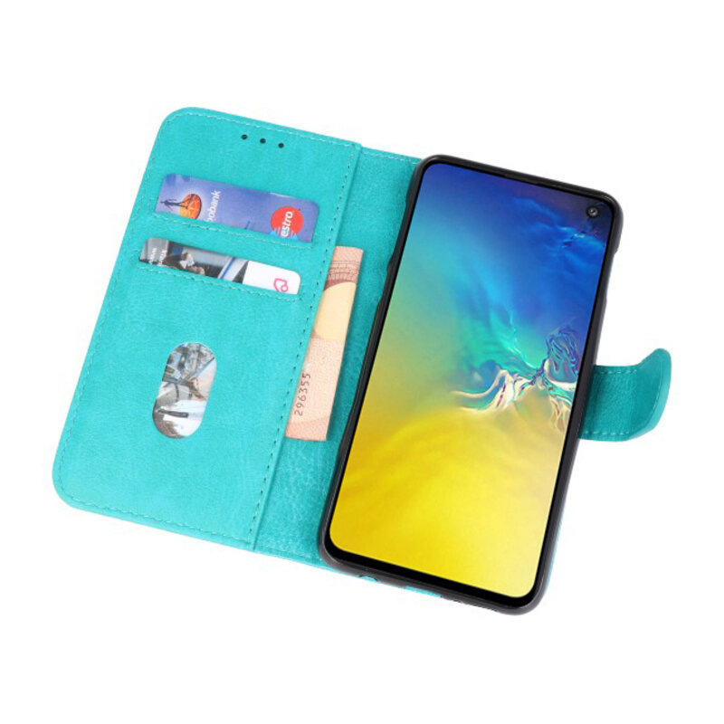 Etuis portefeuille Bookstyle Case pour Samsung S10e Vert