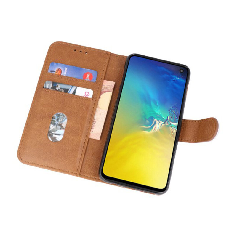 Fundas estilo billetera Bookstyle para Samsung S10e Marrón