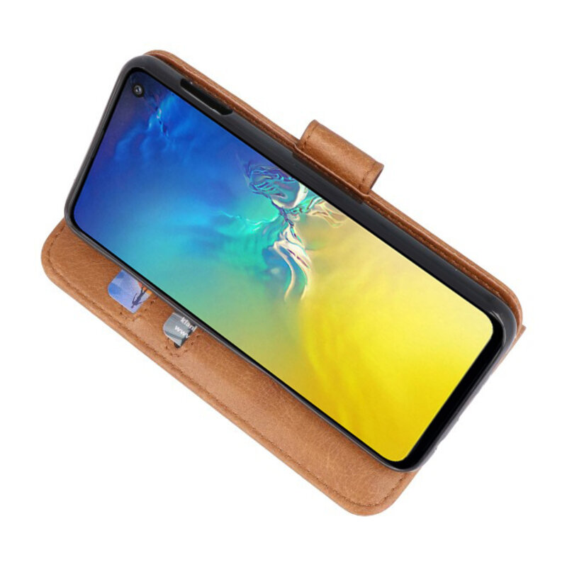 Bookstyle Wallet Taske Etui til Samsung S10e Brown