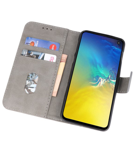 Bookstyle Wallet Cases Hoesje voor Samsung S10e Grijs