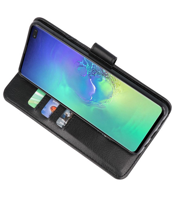 Bookstyle Wallet Cases Case für Samsung S10 Plus Schwarz