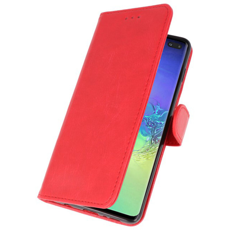 Bookstyle Wallet Taske Etui til Samsung S10 Plus Red