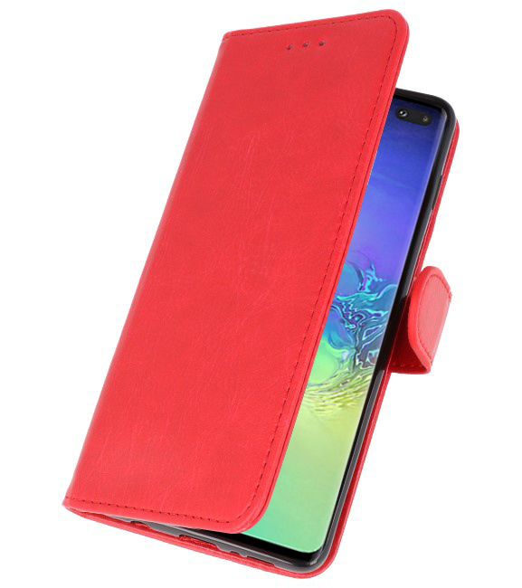 Etuis portefeuille Bookstyle Etui pour Samsung S10 Plus Rouge
