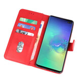 Etuis portefeuille Bookstyle Etui pour Samsung S10 Plus Rouge