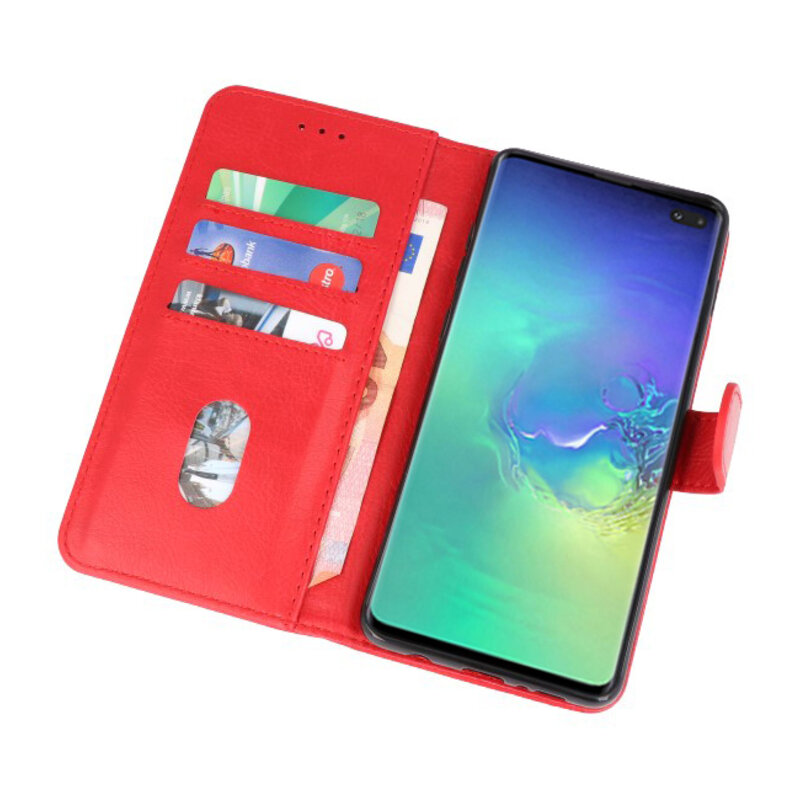 Bookstyle Wallet Taske Etui til Samsung S10 Plus Red