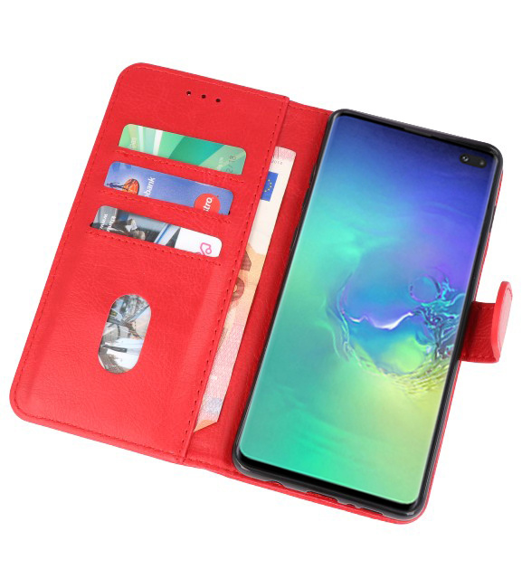 Bookstyle Wallet Cases Hülle für Samsung S10 Plus Rot