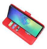 Etuis portefeuille Bookstyle Etui pour Samsung S10 Plus Rouge