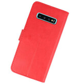Etuis portefeuille Bookstyle Etui pour Samsung S10 Plus Rouge