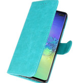 Bookstyle Wallet Cases Hoesje voor Samsung S10 Plus Groen