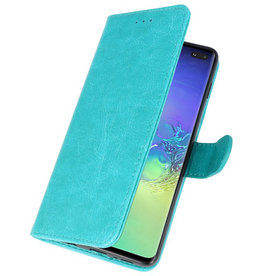 Bookstyle Wallet Cases Hülle für Samsung S10 Plus Grün