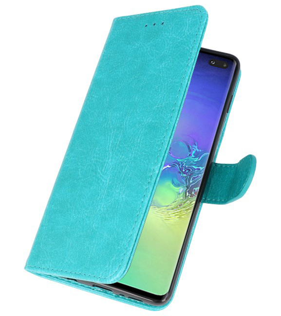 Bookstyle Wallet Cases Hülle für Samsung S10 Plus Grün