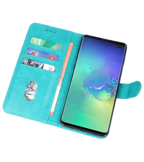 Bookstyle Wallet Cases Hoesje voor Samsung S10 Plus Groen