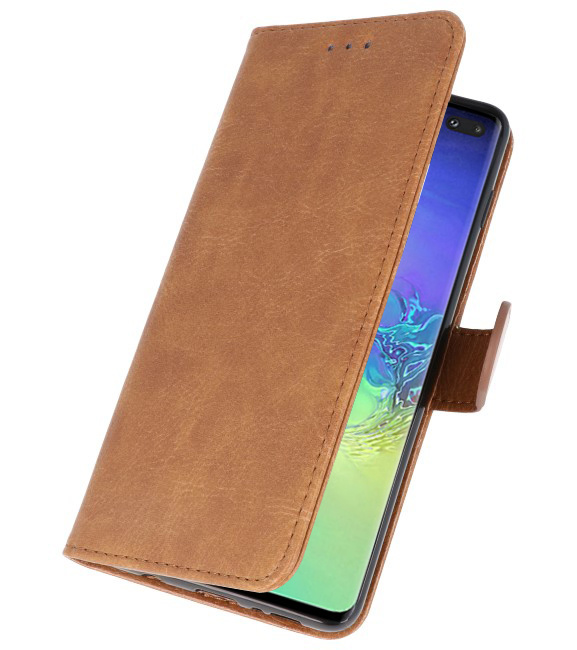 Fundas estilo billetera Bookstyle para Samsung S10 Plus Marrón