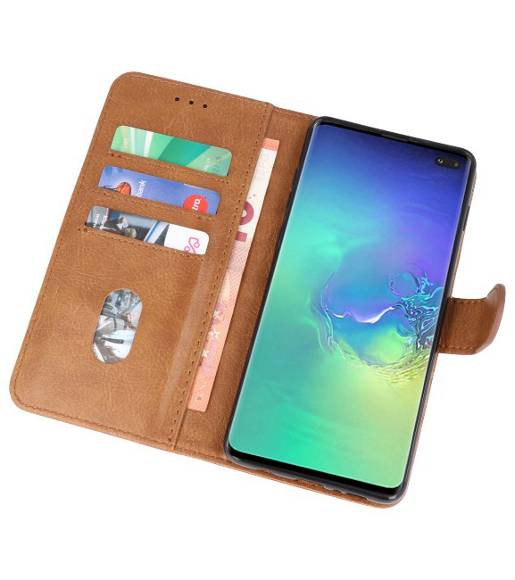 Bookstyle Wallet Cases Hülle für Samsung S10 Plus Braun