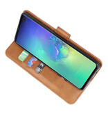 Bookstyle Wallet Cases Hülle für Samsung S10 Plus Braun