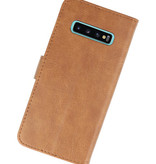 Bookstyle Wallet Cases Hülle für Samsung S10 Plus Braun