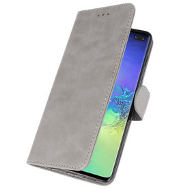 Bookstyle Wallet Cases Hülle für Samsung S10 Plus Grau