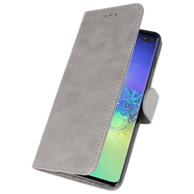 Etuis portefeuille Bookstyle Etui pour Samsung S10 Plus Gris