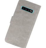 Fundas estilo billetera Bookstyle para Samsung S10 Plus gris