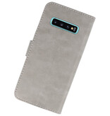 Fundas estilo billetera Bookstyle para Samsung S10 Plus gris