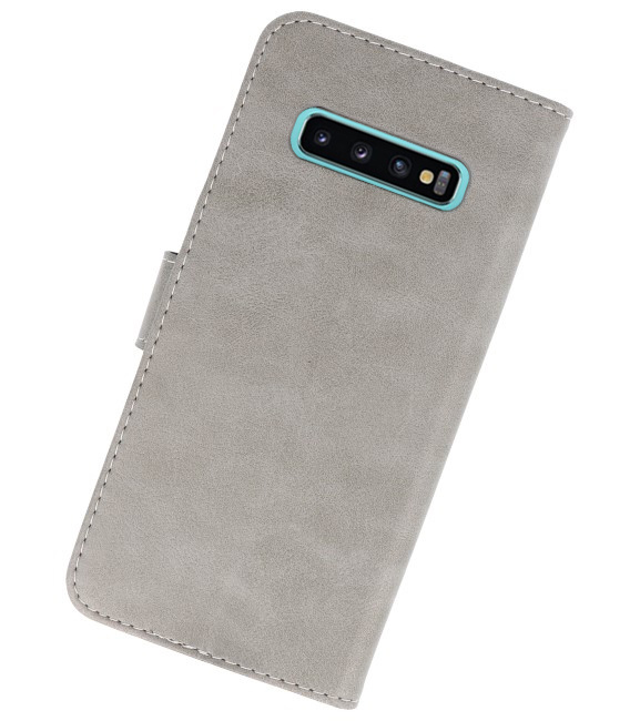 Bookstyle Wallet Taske Etui til Samsung S10 Plus Grey