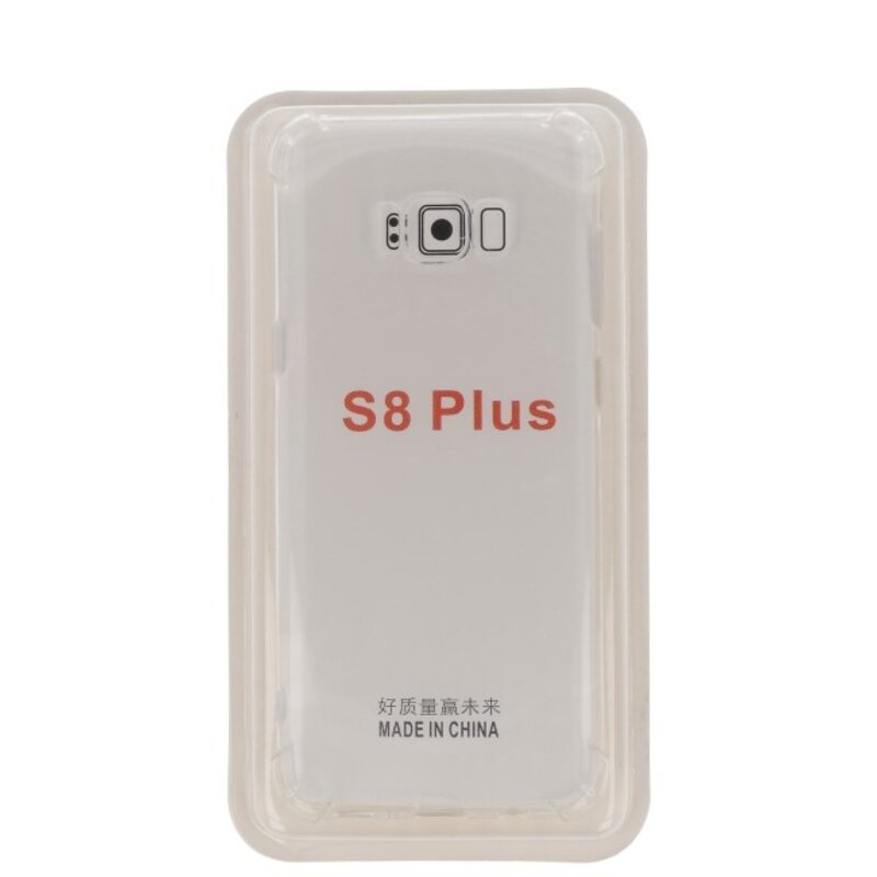 Custodia in TPU trasparente antiurto per Galaxy S8 Plus con confezione