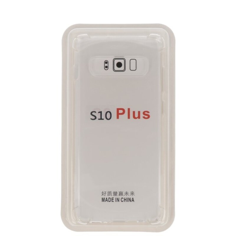 Custodia in TPU trasparente antiurto per Galaxy S10 Plus con confezione
