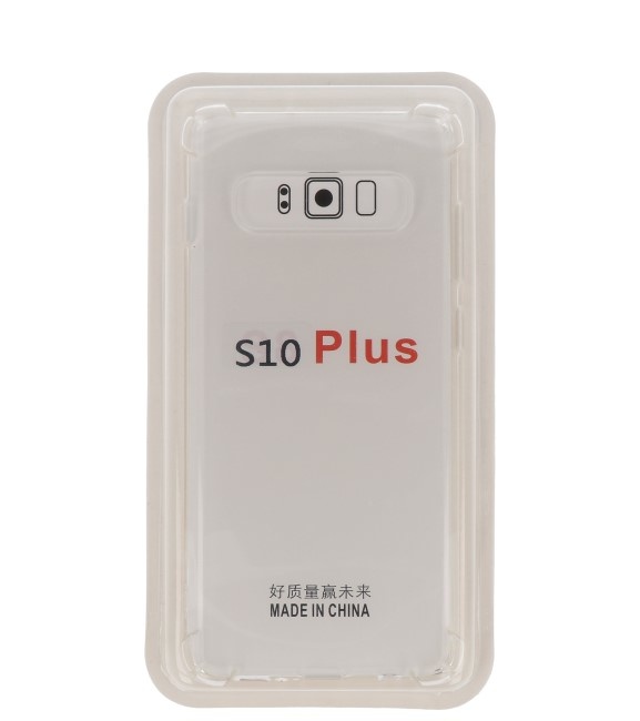 Shockproof transparent TPU case for Galaxy S10 Plus with packaging