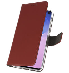 Custodia a Portafoglio per Samsung Galaxy S10 Marrone