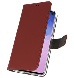 Etuis portefeuille Etui pour Samsung Galaxy S10 Brown