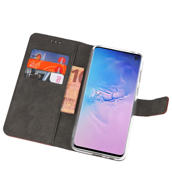 Wallet Cases Hoesje voor Samsung Galaxy S10 Bruin