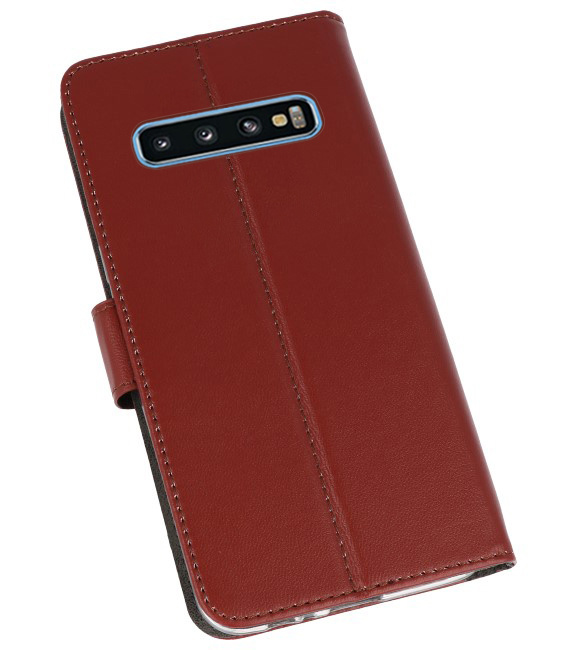 Wallet Cases Hoesje voor Samsung Galaxy S10 Bruin