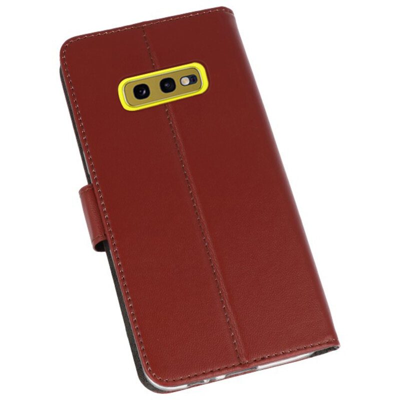 Wallet Cases Hoesje voor Samsung Galaxy S10e Bruin