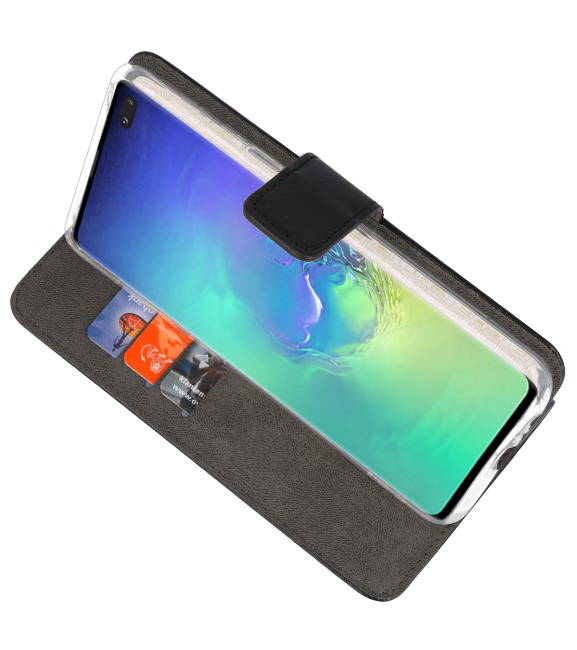 Wallet Cases Hülle für Samsung Galaxy S10 Plus Schwarz