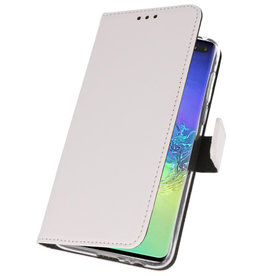 Funda Cartera Funda para Samsung Galaxy S10 Plus Blanco